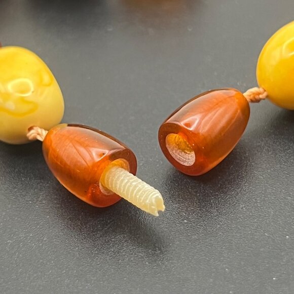 Vintage Baltic Amber Necklace 41.7g  Butterscotch Honey Cognac Barrel Clasp  24" - Picture 11 of 15